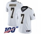 New Orleans Saints #7 Morten Andersen White Vapor Untouchable Limited Player 100th Season Football Jersey
