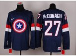 NHL Olympic Team USA #27 Ryan McDonagh Navy Blue Captain America Fashion Stitched Jerseys