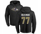 Baltimore Ravens #77 Bradley Bozeman Black Name & Number Logo Pullover Hoodie