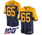 Green Bay Packers #65 Lane Taylor Limited Navy Blue Alternate 100th Season Football Jersey