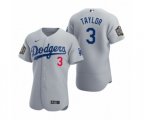 Los Angeles Dodgers Chris Taylor Nike Gray 2020 World Series Authentic Jersey