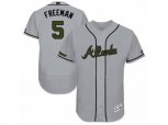 Atlanta Braves #5 Freddie Freeman Grey Flexbase Authentic Collection Memorial Day MLB Jersey