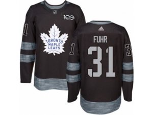 Toronto Maple Leafs #31 Grant Fuhr Authentic Black 1917-2017 100th Anniversary NHL Jersey