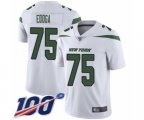 New York Jets #75 Chuma Edoga White Vapor Untouchable Limited Player 100th Season Football Jersey
