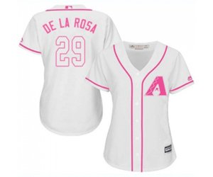 Women\'s Arizona Diamondbacks #29 Jorge De La Rosa Replica White Fashion Baseball Jersey