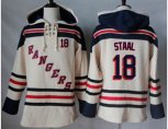 New York Rangers #18 Marc Staal Cream Sawyer Hooded Sweatshirt Stitched NHL Jersey