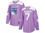 Adidas New York Rangers #7 Rod Gilbert Purple Authentic Fights Cancer Stitched NHL Jersey