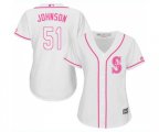 Women's Seattle Mariners #51 Randy Johnson Authentic White Fashion Cool Base Baseball Jersey