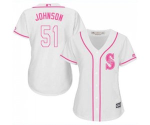 Women\'s Seattle Mariners #51 Randy Johnson Authentic White Fashion Cool Base Baseball Jersey