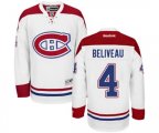 Montreal Canadiens #4 Jean Beliveau Authentic White Away NHL Jersey