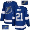 Tampa Bay Lightning #21 Brayden Point Authentic Royal Blue Fashion Gold NHL Jersey