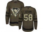 Adidas Pittsburgh Penguins #58 Kris Letang Green Salute to Service Stitched NHL Jersey