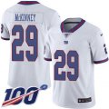 New York Giants #29 Xavier McKinney White Stitched Limited Rush 100th Season Jersey