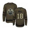 Edmonton Oilers #18 James Neal Authentic Green Salute to Service Hockey Jersey