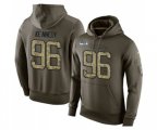 Seattle Seahawks #96 Cortez Kennedy Green Salute To Service Pullover Hoodie