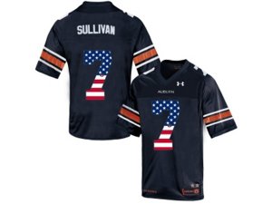 2016 US Flag Fashion Men\'s Under Armour Pat Sullivan #7 Auburn Tigers College Football Throwback Jersey - Navy Blue
