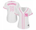 Women's New York Yankees #18 Didi Gregorius Authentic White Fashion Cool Base Baseball Jersey