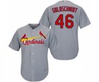 St. Louis Cardinals #46 Paul Goldschmidt Replica Grey Road Cool Base Baseball Jersey