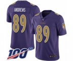 Baltimore Ravens #89 Mark Andrews Limited Purple Rush Vapor Untouchable 100th Season Football Jersey