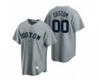 Boston Red Sox Custom Nike Gray Cooperstown Collection Road Jersey