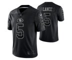 San Francisco 49ers #5 Trey Lance Black Reflective Limited Stitched Football Jersey