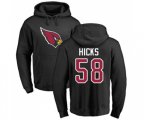 Arizona Cardinals #58 Jordan Hicks Black Name & Number Logo Pullover Hoodie