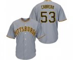 Pittsburgh Pirates #53 Melky Cabrera Replica Grey Road Cool Base Baseball Jersey