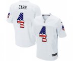 Oakland Raiders #4 Derek Carr Elite White Road USA Flag Fashion Football Jersey