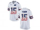 2016 US Flag Fashion Florida Gators Tim Tebow #15 College Football Jersey - White