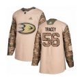 Anaheim Ducks #56 Brayden Tracey Authentic Camo Veterans Day Practice Hockey Jersey