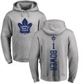Toronto Maple Leafs #1 Johnny Bower Ash Backer Pullover Hoodie