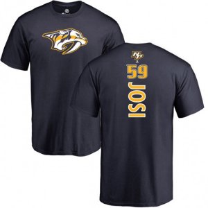 Nashville Predators #59 Roman Josi Navy Blue Backer T-Shirt