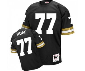 New Orleans Saints #77 Willie Roaf Black Authentic Football Jersey