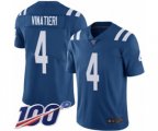 Indianapolis Colts #4 Adam Vinatieri Royal Blue Team Color Vapor Untouchable Limited Player 100th Season Football Jersey