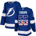 Tampa Bay Lightning #55 Braydon Coburn Authentic Blue USA Flag Fashion NHL Jersey
