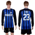 2017-18 Inter Milan 23 EDER Home Long Sleeve Soccer Jersey