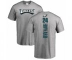Philadelphia Eagles #24 Jordan Howard Ash Backer T-Shirt