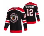 Chicago Blackhawks #12 Alex DeBrincat Black 2020-21 Reverse Retro Alternate Hockey Jersey