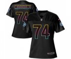 Women Tennessee Titans #74 Bruce Matthews Game Black Fashion Football Jersey