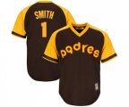 San Diego Padres #1 Ozzie Smith Replica Brown Alternate Cooperstown Cool Base Baseball Jersey
