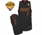 Miami Heat #1 Chris Bosh Authentic Black Carbon Fiber Fashion Finals Patch Basketball Jersey