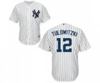New York Yankees #12 Troy Tulowitzki Replica White Home Baseball Jersey
