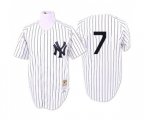 1951 New York Yankees #7 Mickey Mantle Authentic White Throwback Baseball Jersey