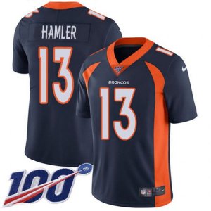 Denver Broncos #13 KJ Hamler Navy Blue Alternate Stitched 100th Season Vapor Untouchable Limited Jersey