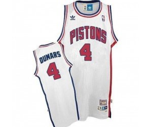 Detroit Pistons #4 Joe Dumars Authentic White Throwback Basketball Jersey