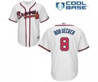 Atlanta Braves #8 Bob Uecker Replica White Home Cool Base Baseball Jersey
