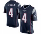 New England Patriots #4 Jarrett Stidham Game Navy Blue Team Color Football Jersey