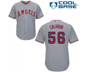 Los Angeles Angels of Anaheim #56 Kole Calhoun Replica Grey Road Cool Base Baseball Jersey