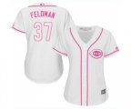 Women's Cincinnati Reds #37 Scott Feldman Replica White Fashion Cool Base Baseball Jersey