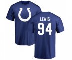Indianapolis Colts #94 Tyquan Lewis Royal Blue Name & Number Logo T-Shirt